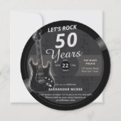 Let's Rock 50 Guitar MusicヴィンテージLPメンズ誕生日 招待状 (正面)
