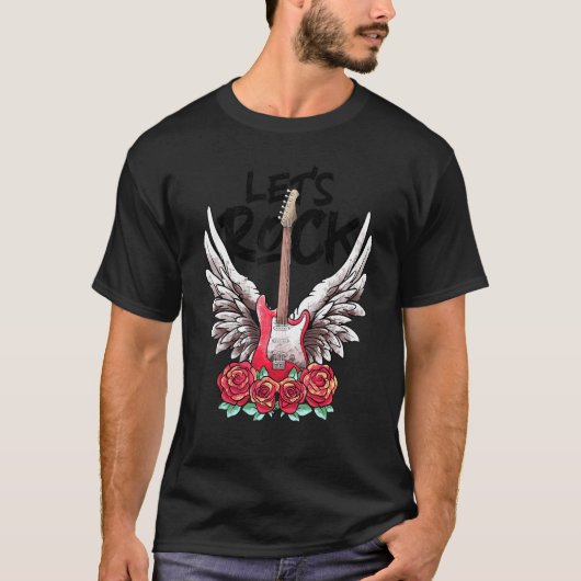 Lets Rock Electric Guitars Rock&転がヴィンテージRock Tシャツ (正面)
