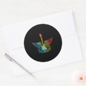 Let's Rock Legend Rock And Roll Music Guitar ラウンドシール (封筒)