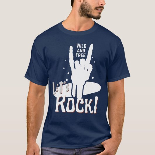 Lets Rock Music Loversshirt retro Tシャツ (正面)