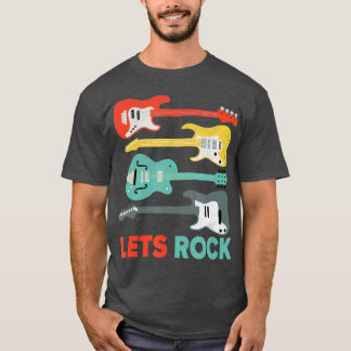 Lets Rock n Roll Guitarヴィンテージレトロ音楽 Tシャツ