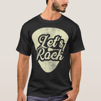 Lets Rock Rock & Roll Guitar Player Vintage Rock a Tシャツ