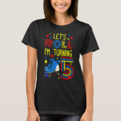 Let's Roll I'm Turning 5 Roller Skate Skating Bday Tシャツ (正面)