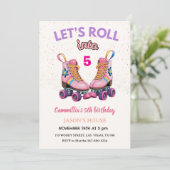 Let's Roll into 5 Retro Roller Skate Birthday 招待状 (スタンド正面)
