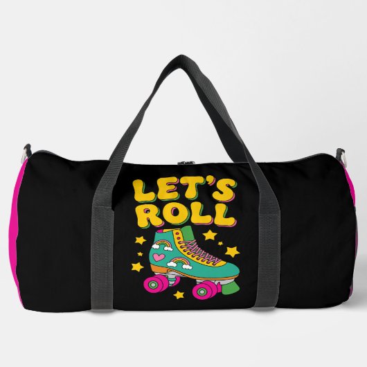 Let's Roll Retro Roller Skate ダッフルバッグ (正面)