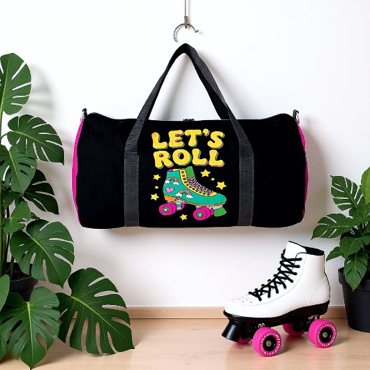 Let's Roll Retro Roller Skate ダッフルバッグ