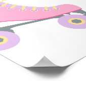 Lets Roll Roller Skate Girl Birthday Welcome ポスター (角)