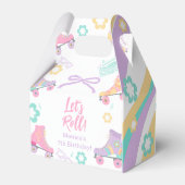 Lets Roll Roller Skate Retro Girl Birthday Pastel フェイバーボックス (裏面サイド)