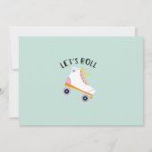 Let's Rollerskate女転がの子のバースデーパーティーの写真 招待状 (裏面)