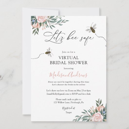 Let's Safe仮想ブライダルシャワー 招待状 (正面)