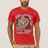 Let's Salsa」はっきりしたとSalsa Dance T-Shirt Tシャツ (正面)