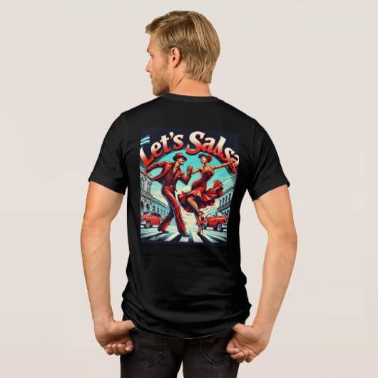 Let's Salsa Dance Tri-Blend T-Shirt (バックデザイン) トライブレンドTシャツ (裏面全面)