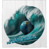 let's save our planet for the future generation シャワーカーテン (正面)