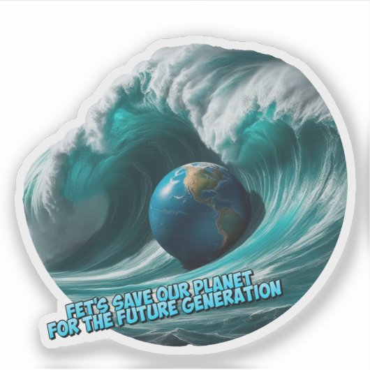 let's save our planet for the future generation シール (正面)