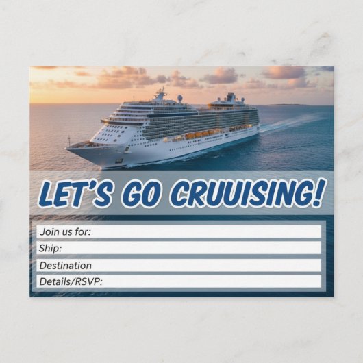 Let's Set Sail! Cruise Invitation シーズンポストカード (正面)
