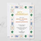 Let's Shellabrate Seashell Bridal Shower 招待状 (正面)