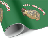 Lets Shellebrate Christmas Tortoise Wearing Santa ラッピングペーパー (ロールコーナー)