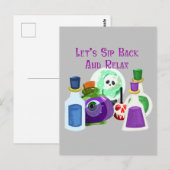 Let's Sip Back And - Halloweenポリラックスーション ポストカード (正面/裏面)