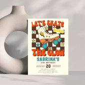 Let's Skate into the glow roller skating birthday 招待状