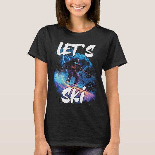 Lets Ski Downhill Skiing Gear Winter Sport Skier G Tシャツ (正面)