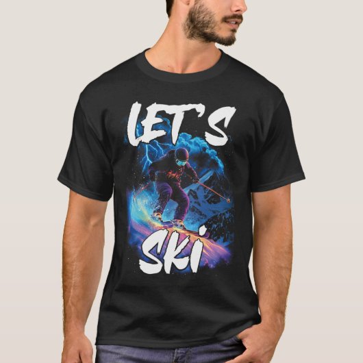 Lets Ski Downhill Skiing Gear Winter Sport Skier G Tシャツ (正面)