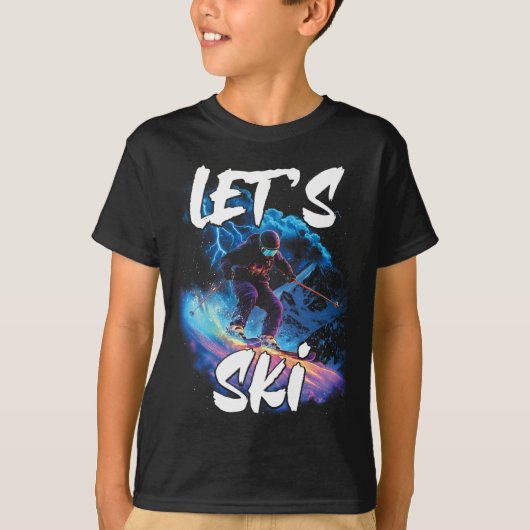 Lets Ski Downhill Skiing Gear Winter Sport Skier G Tシャツ (正面)