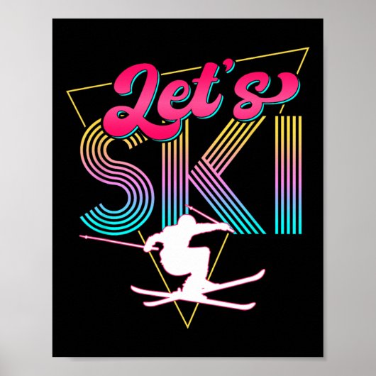 Let's Ski Retro 80s Skiing Party Outfit 90s Skier  ポスター (正面)