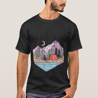 Lets Sleep Under Stars Camping Shirt Retro Camper  Tシャツ