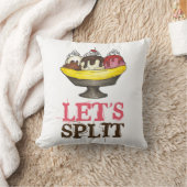 Let's Split Banana Ice Cream Sundaeデザート クッション (ブランケット)