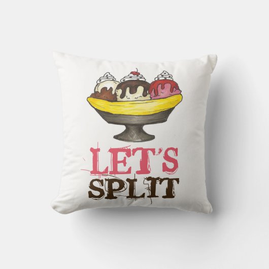 Let's Split Banana Ice Cream Sundaeデザート クッション (正面)