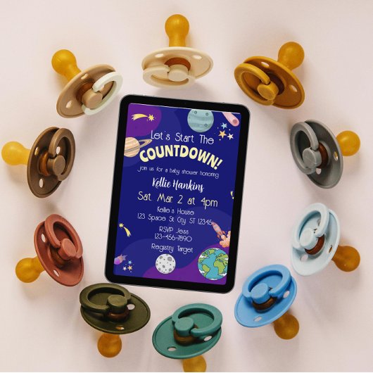 Let's Start the Countdown, Space Baby Shower 招待状