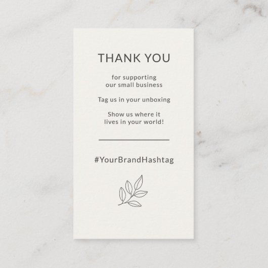 Let's Stay Connected Neutral Minimalist Small 名刺 (裏面)