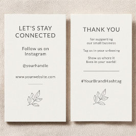 Let's Stay Connected Neutral Minimalist Small 名刺