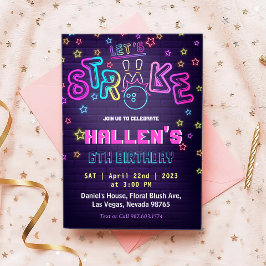 Let's Strikeボーリング誕生日パーティー 招待状