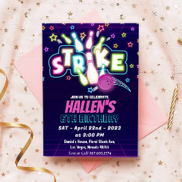 Let's Strikeボーリング誕生日パーティー 招待状