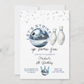 Let's Strike Boy 5th Galaxy bowling birthday party 招待状 (正面)