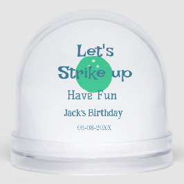 Let's strike up have fun green ball birthday name 