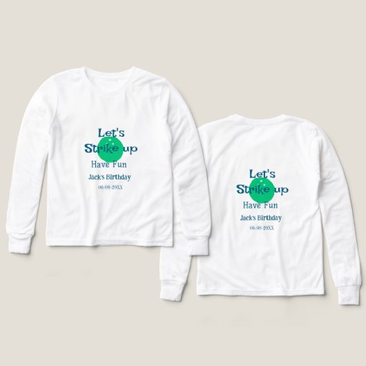 Let's strike up have fun green ball birthday name  (デザイン 正面＆背面)