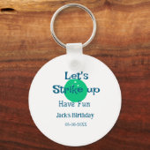 Let's strike up have fun green ball birthday name  キーホルダー (裏面)