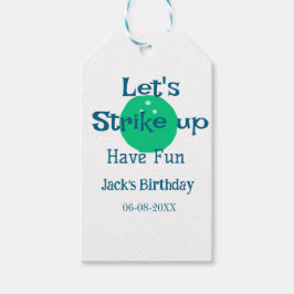Let's strike up have fun green ball birthday name  ギフトタグ