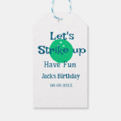 Let's strike up have fun green ball birthday name ギフトタグ (裏面)