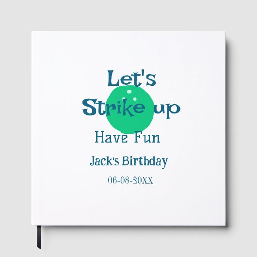Let's strike up have fun green ball birthday name  ゲストブック (正面)