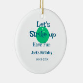 Let's strike up have fun green ball birthday name  セラミックオーナメント (右)