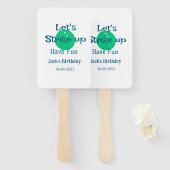 Let's strike up have fun green ball birthday name  ハンドファン (正面&裏面)