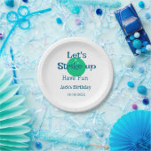 Let's strike up have fun green ball birthday name  ペーパープレート (パーティー)