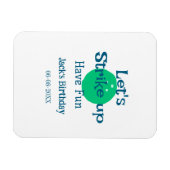 Let's strike up have fun green ball birthday name  マグネット (横)