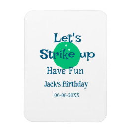 Let's strike up have fun green ball birthday name  マグネット
