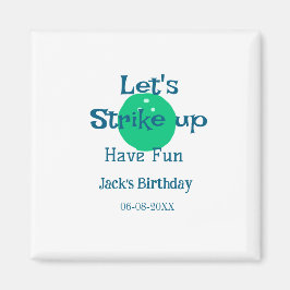 Let's strike up have fun green ball birthday name  マグネット