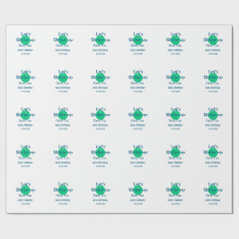 Let's strike up have fun green ball birthday name  ラッピングペーパー