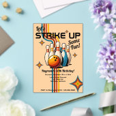 Let's Strike Up Some Fun Bowling Birthday Party アクリル招待状 (インサイチュ (ウェディング))